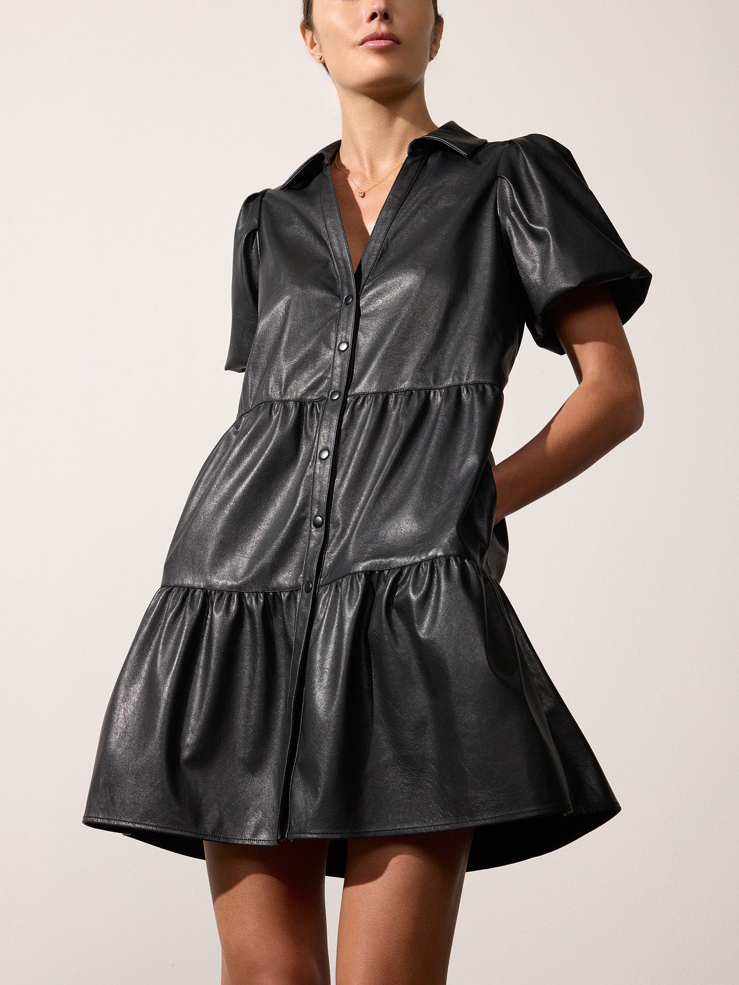 The Havana Vegan Leather Mini Dress