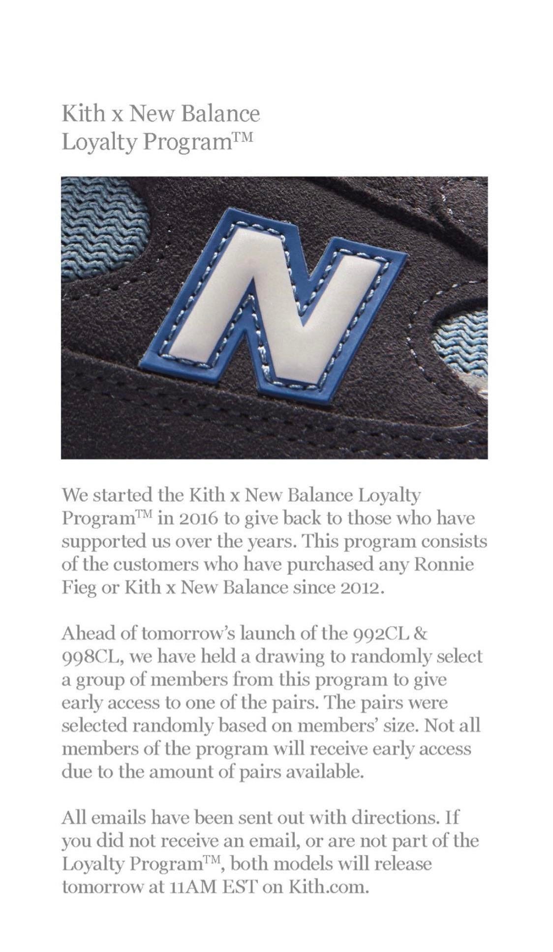 Kith x New Balance Loyalty Program : r/KithNYC