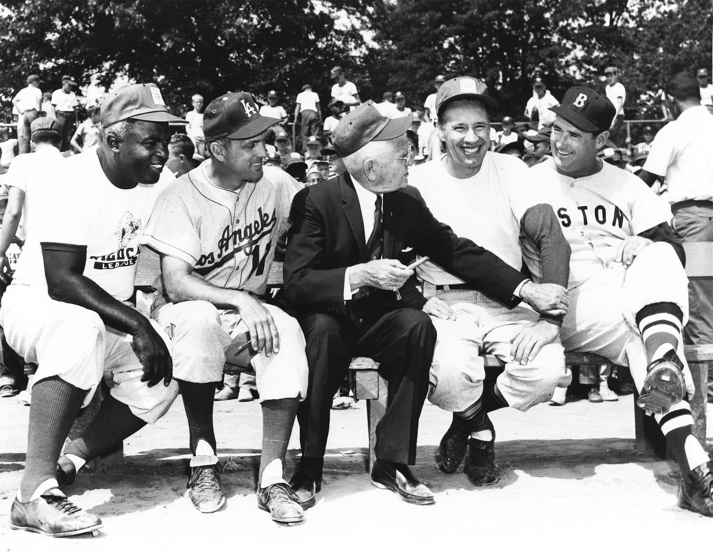 Progress Day 1961 (L-R: Jackie Robinson, Carl Erskine, Dale "Mr. Mac" McMillen, Bob Feller, Ted Williams).