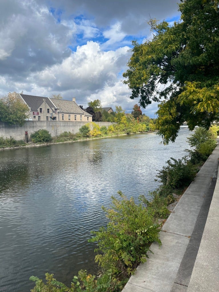 View of the Grand River in Cambridge.