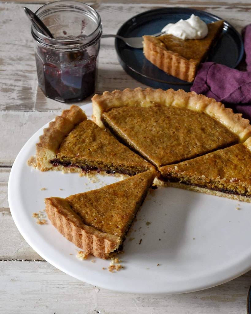 cherry & pistachio frangipane tart