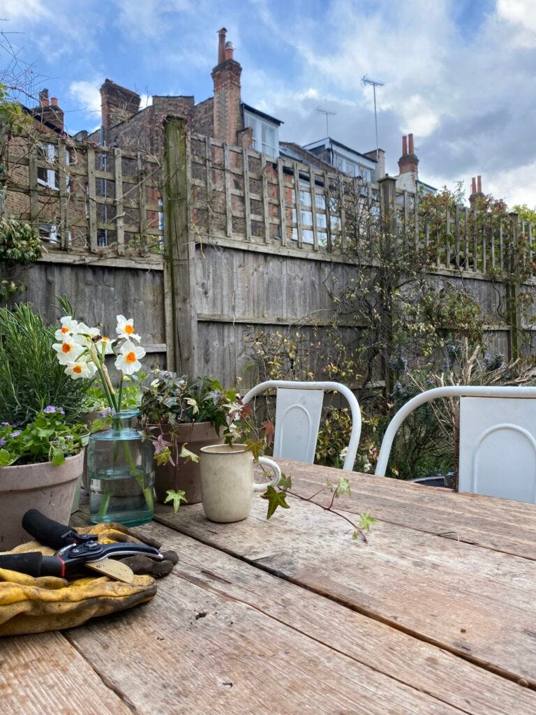 Planting table in the garden