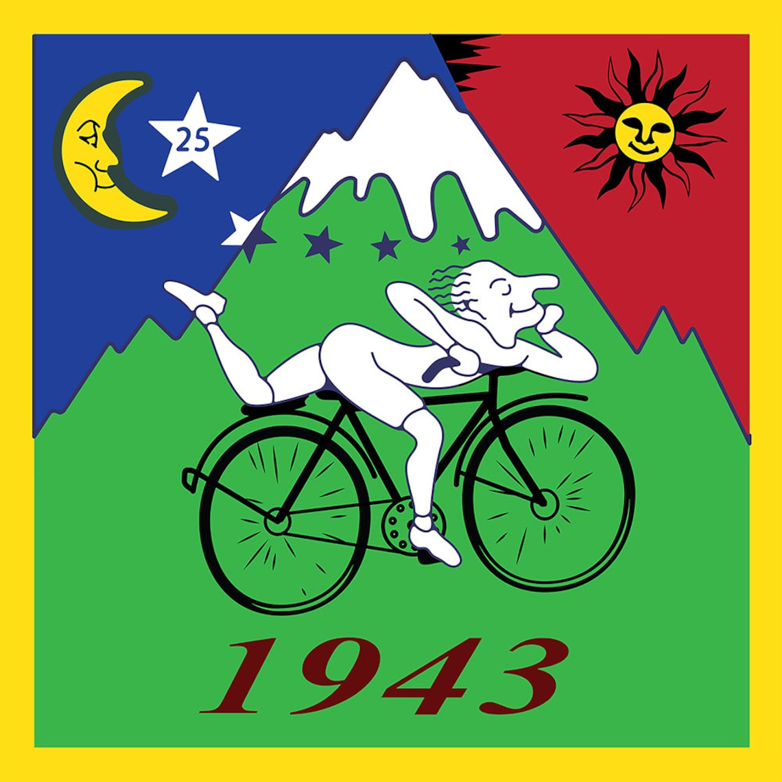 Bicycle Day 1943 Albert Hofmann LSD Hofmann's Bike Blotter Art