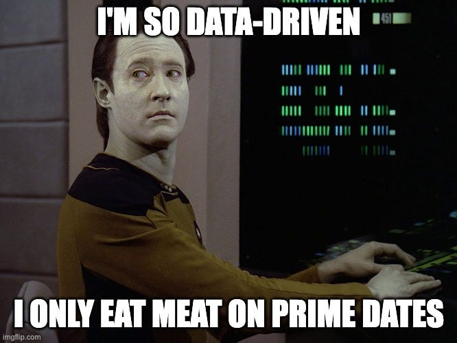 Data-Computer | I'M SO DATA-DRIVEN; I ONLY EAT MEAT ON PRIME DATES | image tagged in data-computer | made w/ Imgflip meme maker