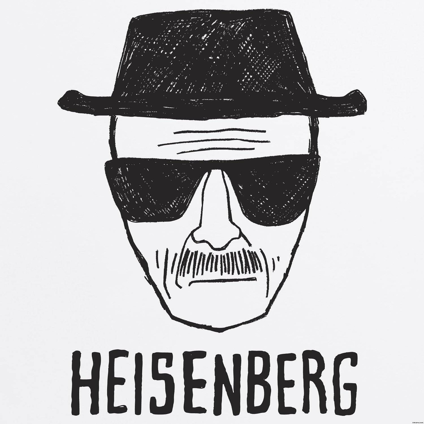 Heisenberg Drawing, drawing of walter white dressed as hisenberg em ...
