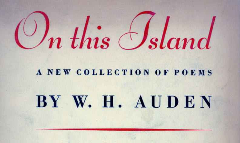 Dust jacket of Auden's collection of poems, On This Island