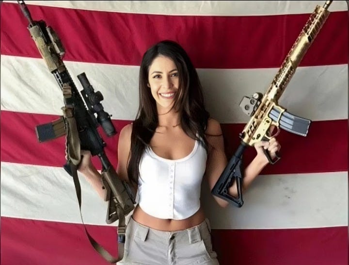 Conservative icon with two rifles