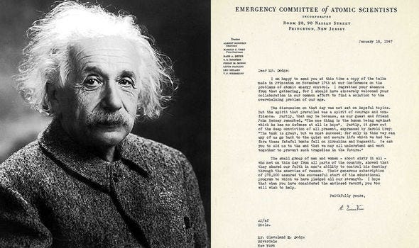 Albert Einstein's letter pleading for the atomic bomb never to be used again – for sale | World | News | Express.co.uk