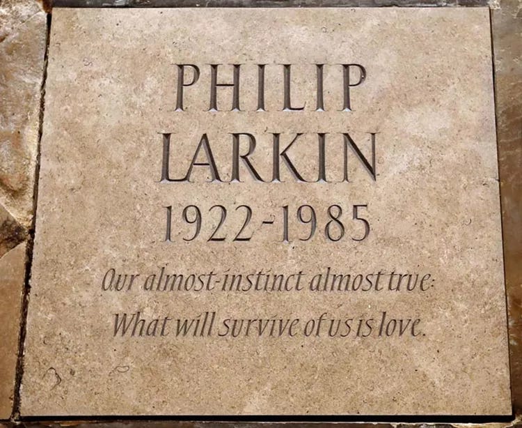 Larkin Memorial, Westminster Abbey