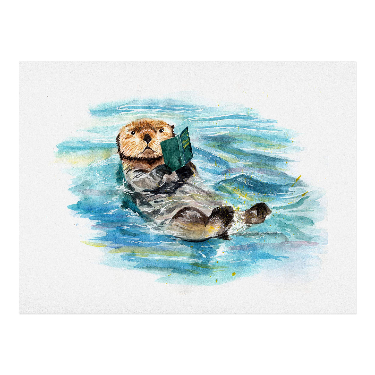 Amazon.com: Society6 Anna Shell Reading Otter Art Print, 18x24, Blue :  Everything Else