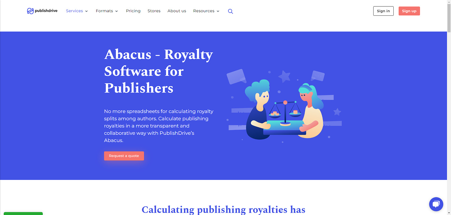 PublishDrive's Abacus Royalty Share Software for Publishers