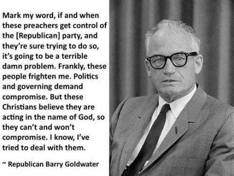 Barry Goldwater's Warning About Our Current Republican Party In One Graphic