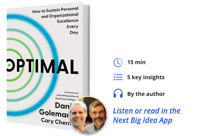 Optimal Daniel Goleman Cary Cherniss Next Big Idea Club