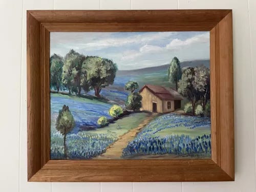 Original Naomi Taylor Evans Oil On Board California Landscape Painting, c. 1951 - Picture 1 of 8