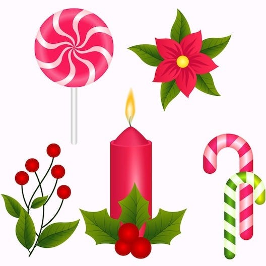 Free Vector realistic christmas element collection