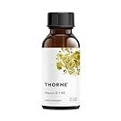 THORNE Vitamin D + K2 Liquid with a metered Dispenser - Vitamins D3 and K2 to Support Healthy Bones and Muscles* - 1 Fl Oz (30 ml) - 600 Servings