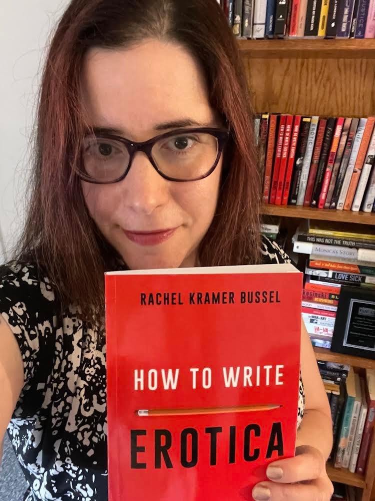 rachel kramer bussel holding her book how to write erotica