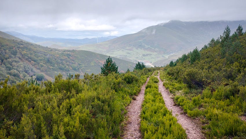 Pista que desciende hasta Arbas, León