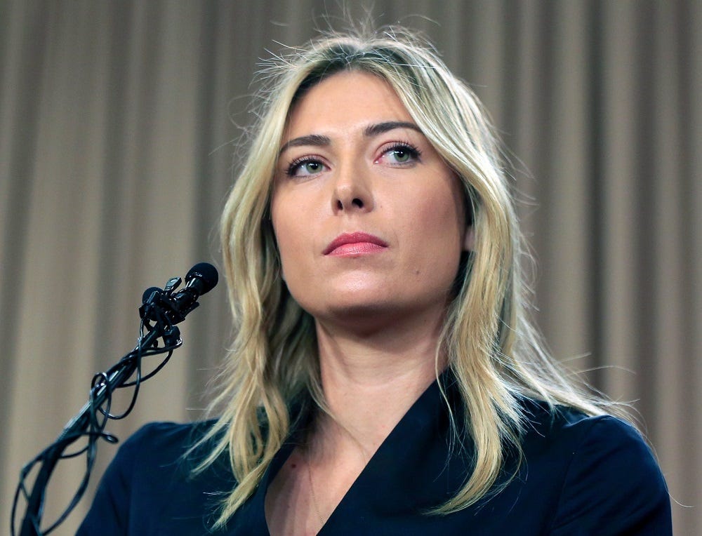 maria sharapova suspension problems tennis