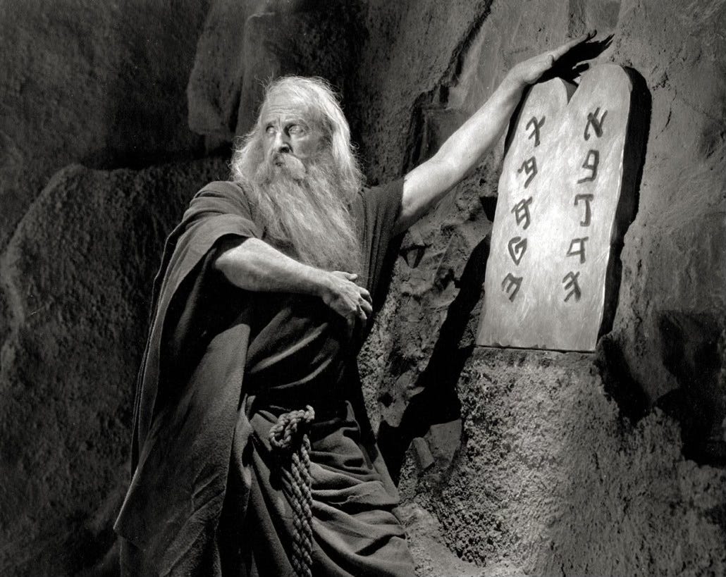 B&W still photo of Theodor Roberts in The Ten Commandments 1923 directed by Cecil B. DeMille.