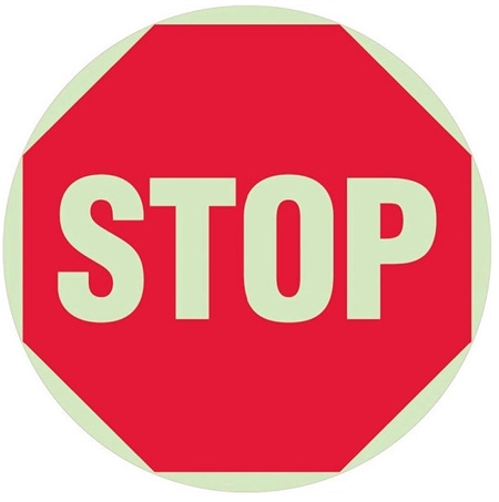 Anti Slip, GLOW STOP SIGN, Safety Floor Decals