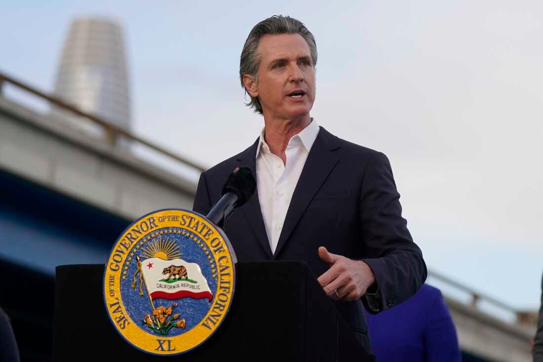 California Gov. Gavin Newsom speaks during an event in San Francisco on Nov. 9, 2023.