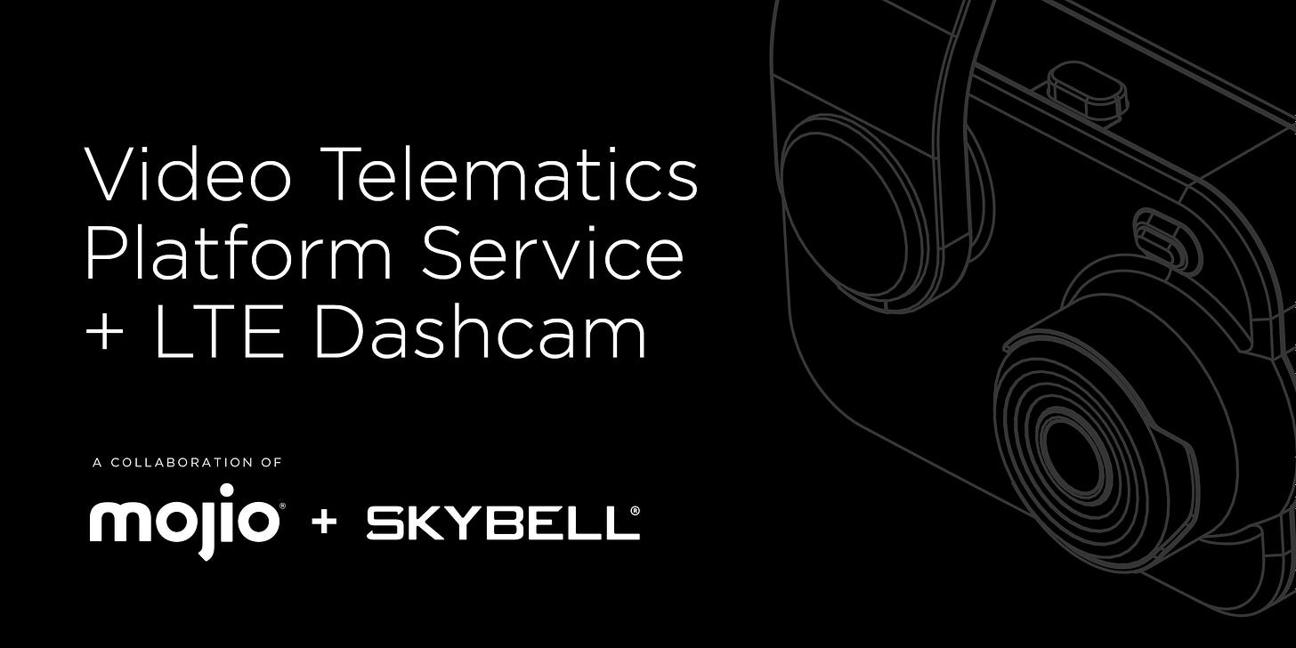 Mojio's new video telematics platform service is integrated with SkyBell’s new all-in-one 4G LTE Dashcam.