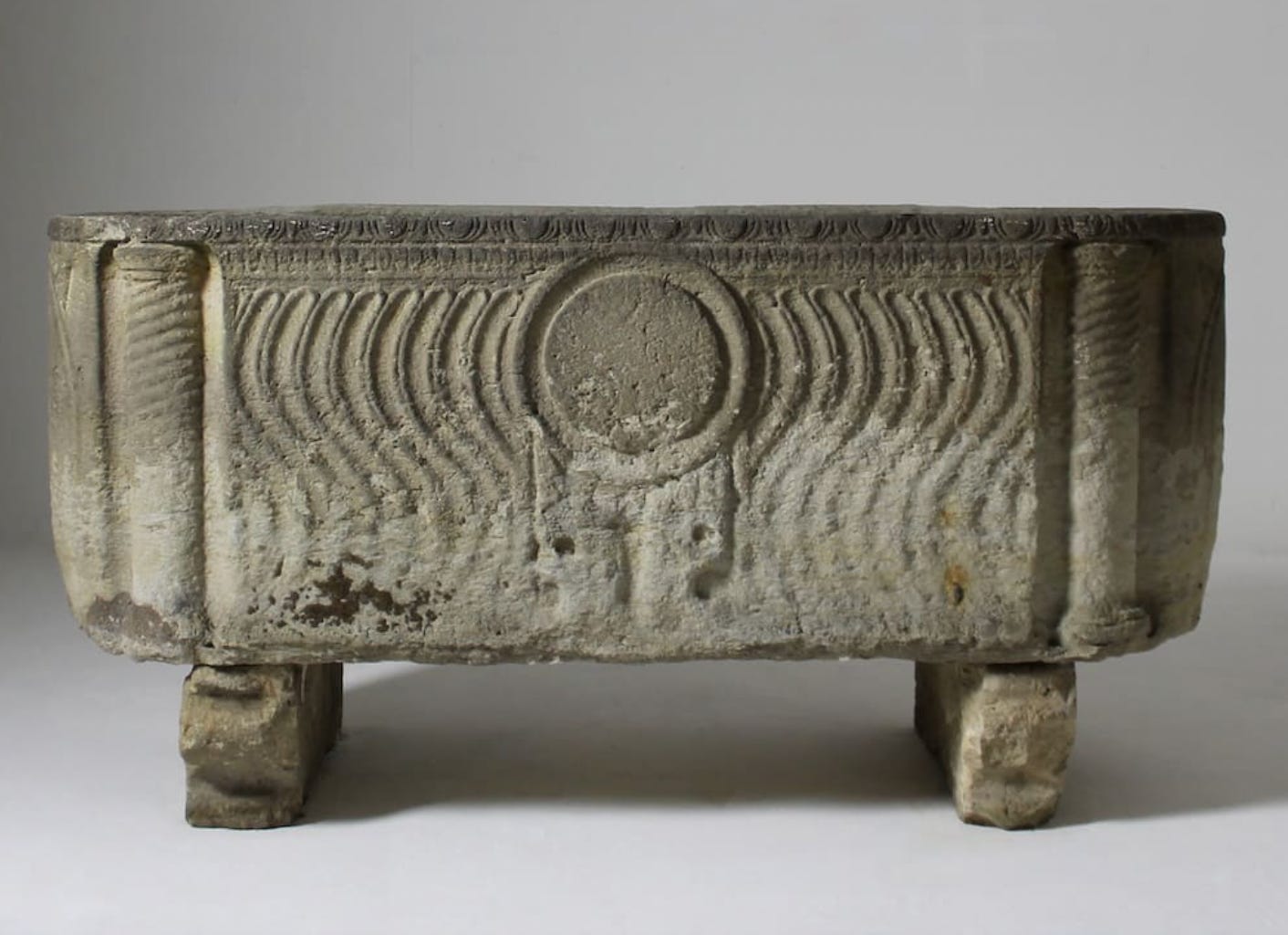 Arabesque Antiques, Romano-British Limestone Sarcophagus Circa AD 300, POA