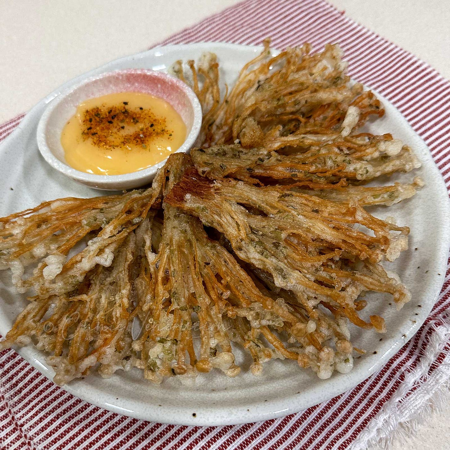 Enoki mushroom tempura