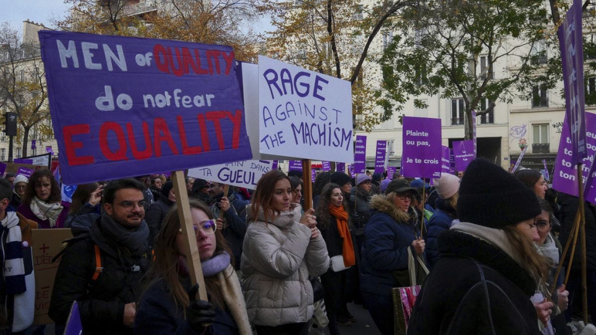 Thousands demonstrate across France and Italy protesting violence against  women | Euronews