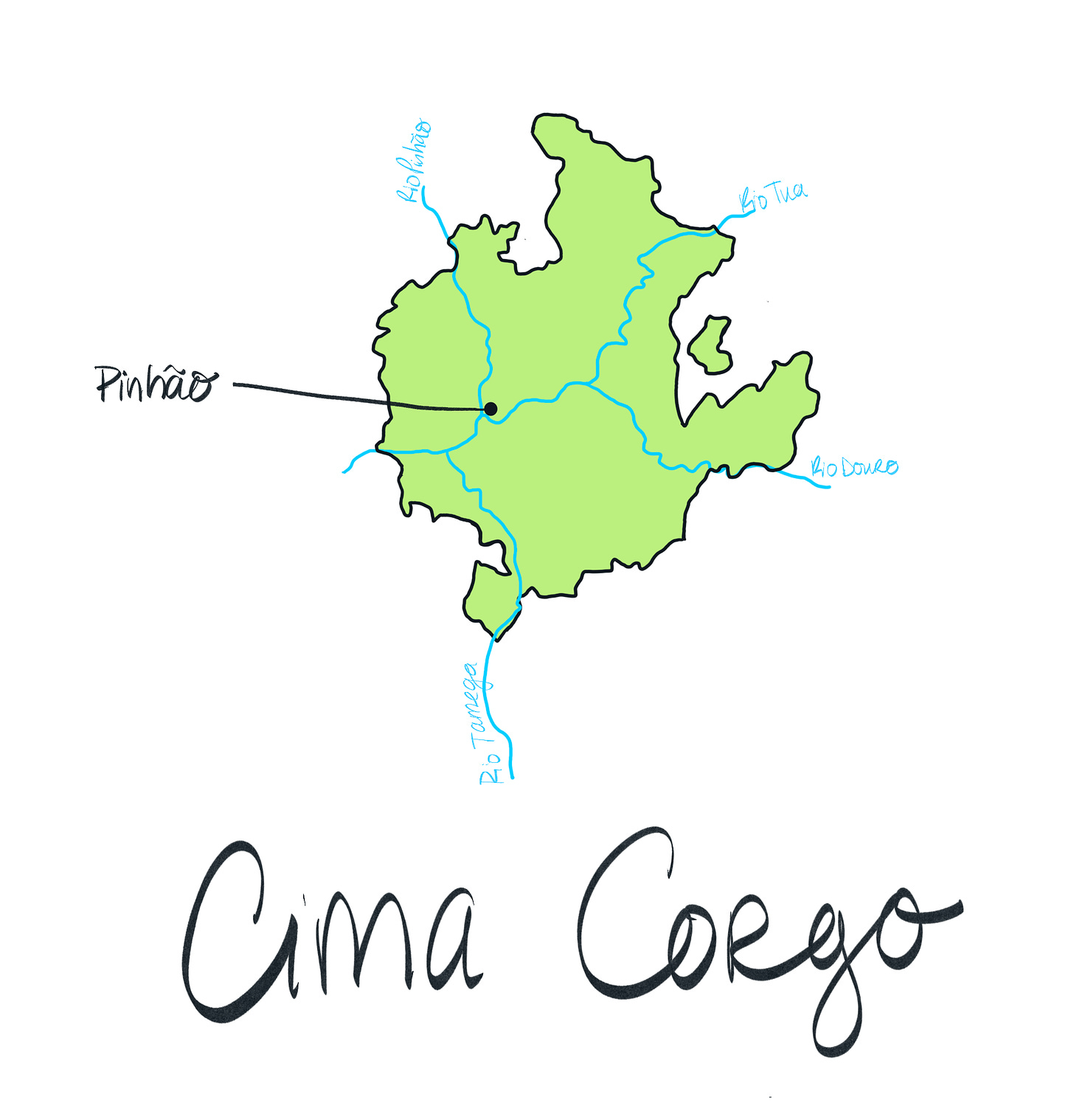 Map of Cima Corgo, Pinhão designed by Kate of Survives on Wine and Dyes Happy