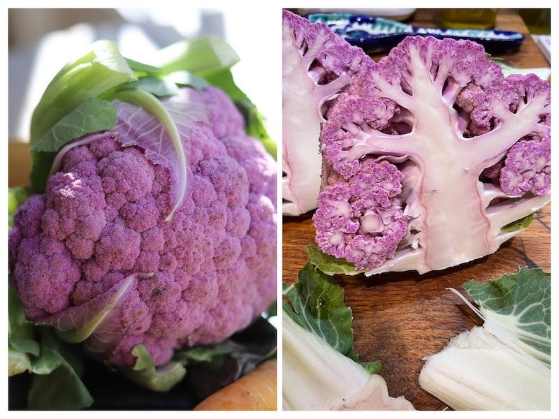 Purple cauliflower, Ghost Island Farm, Cook the VIneyard