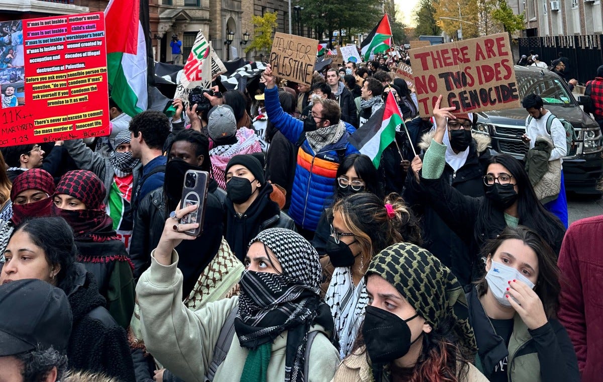 Columbia University students protest the war in Gaza. (Photo courtesy of Kianna Pete)