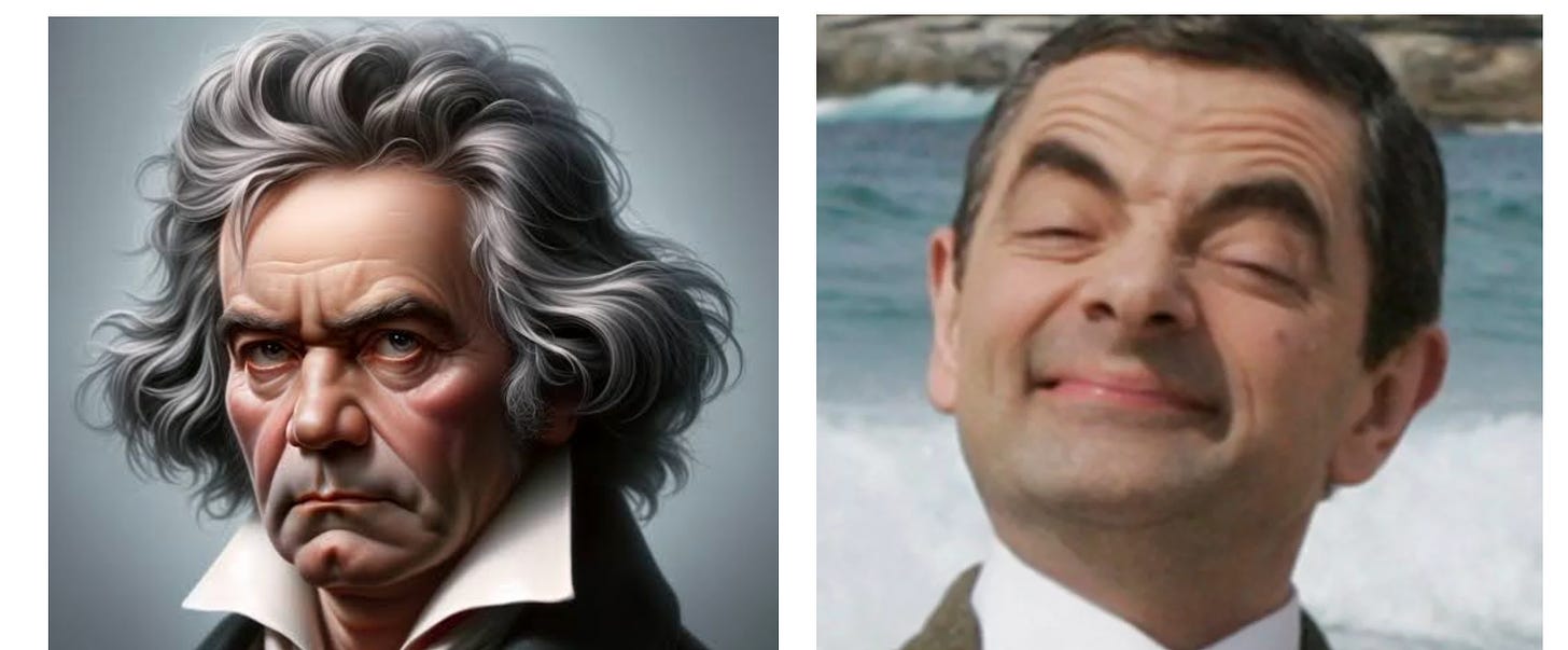 Comparison of Beethoven and Mr Bean