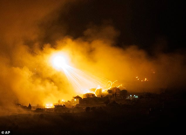 Dramatic pictures show huge Israeli shelling obliterating parts of southern Lebanon