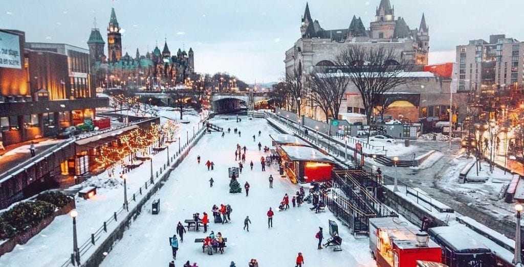 Unique activities in Ottawa - Rideau Canal Skating. ONe of the most popular winter activities in Ottawa