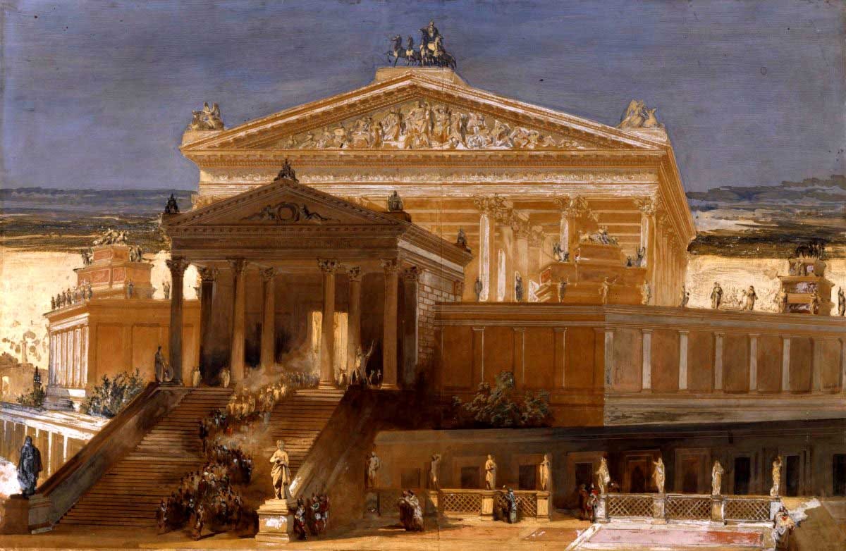 imaginary view temple jupiter capitolinus rome imaginary view temple jupiter capitolinus rome