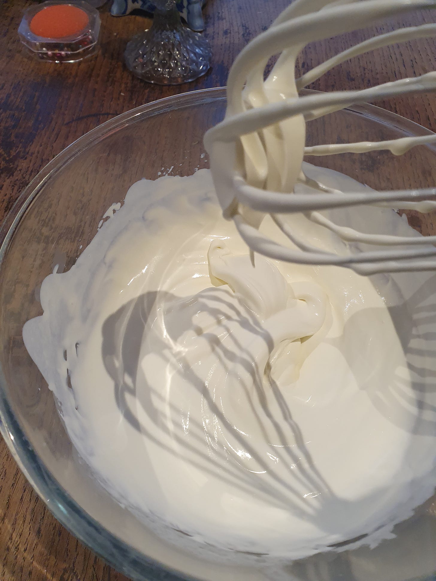 A bowl of very softly whipped cream