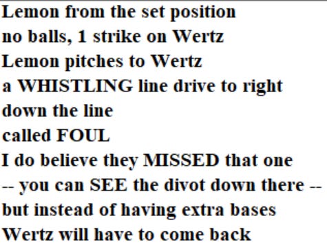 Diamond Mind Baesball Play By Play