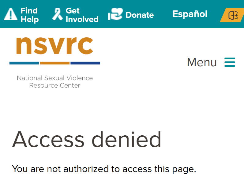 (NSVRC) Access denied You are not authorized to access this page.