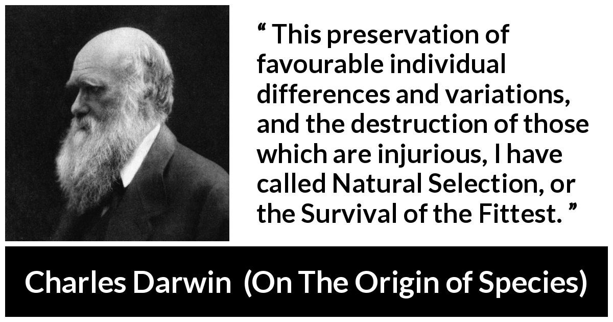 Charles Darwin: "This preservation of favourable individual..."