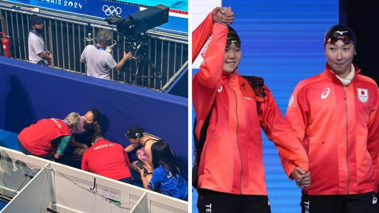 Japan's Rikako Ikee collapsed on pool deck.