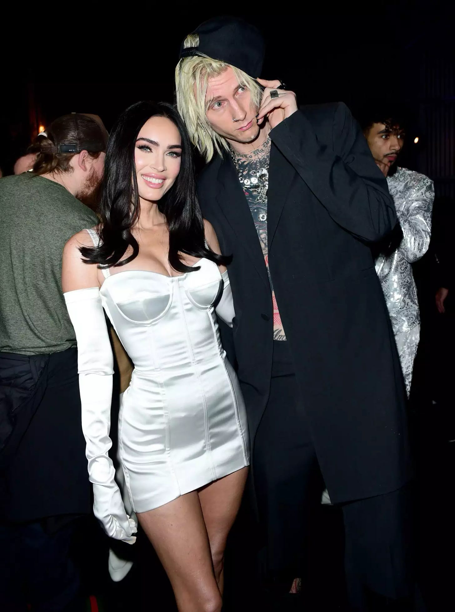 LOS ANGELES, CALIFORNIA - FEBRUARY 05: (L-R) Megan Fox and Machine Gun Kelly attend Universal Music Group’s 2023 After Party to celebrate the 65th Grammy Awards, Presented by Coke Studio and Merz Aesthetics’ Xperience+ at Milk Studios Los Angeles on February 05, 2023 in Los Angeles, California. (Photo by Vivien Killilea/Getty Images for Universal Music Group for Brands)