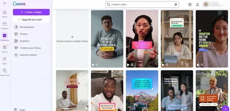 Canva LinkedIn templates