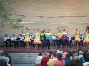 A folk dance performance done near the Sevastopol promenade, a beautiful spot at the harbor of Sevastopol