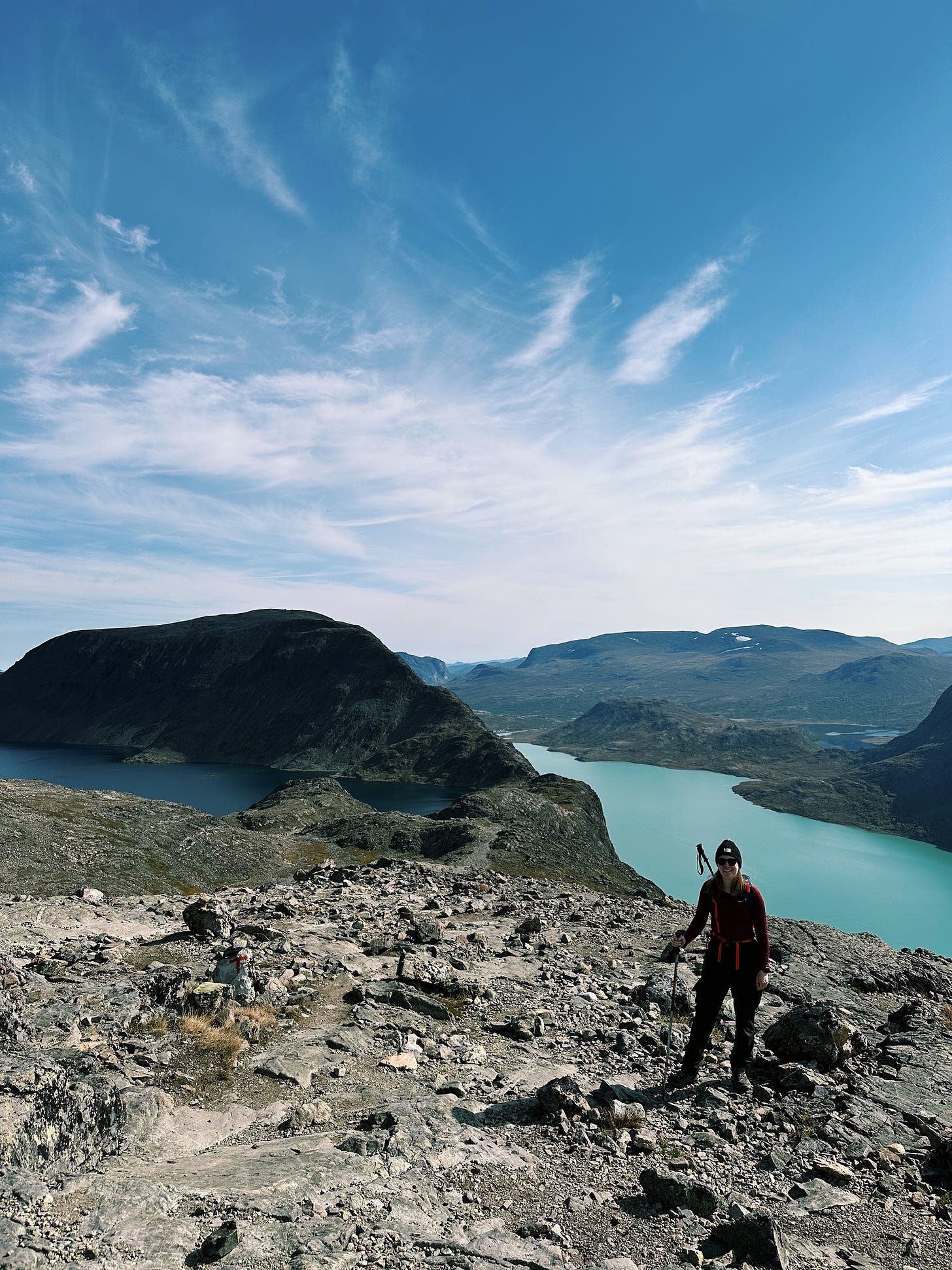 Sophie Gordon standing on the Besseggen Ridge in Norway