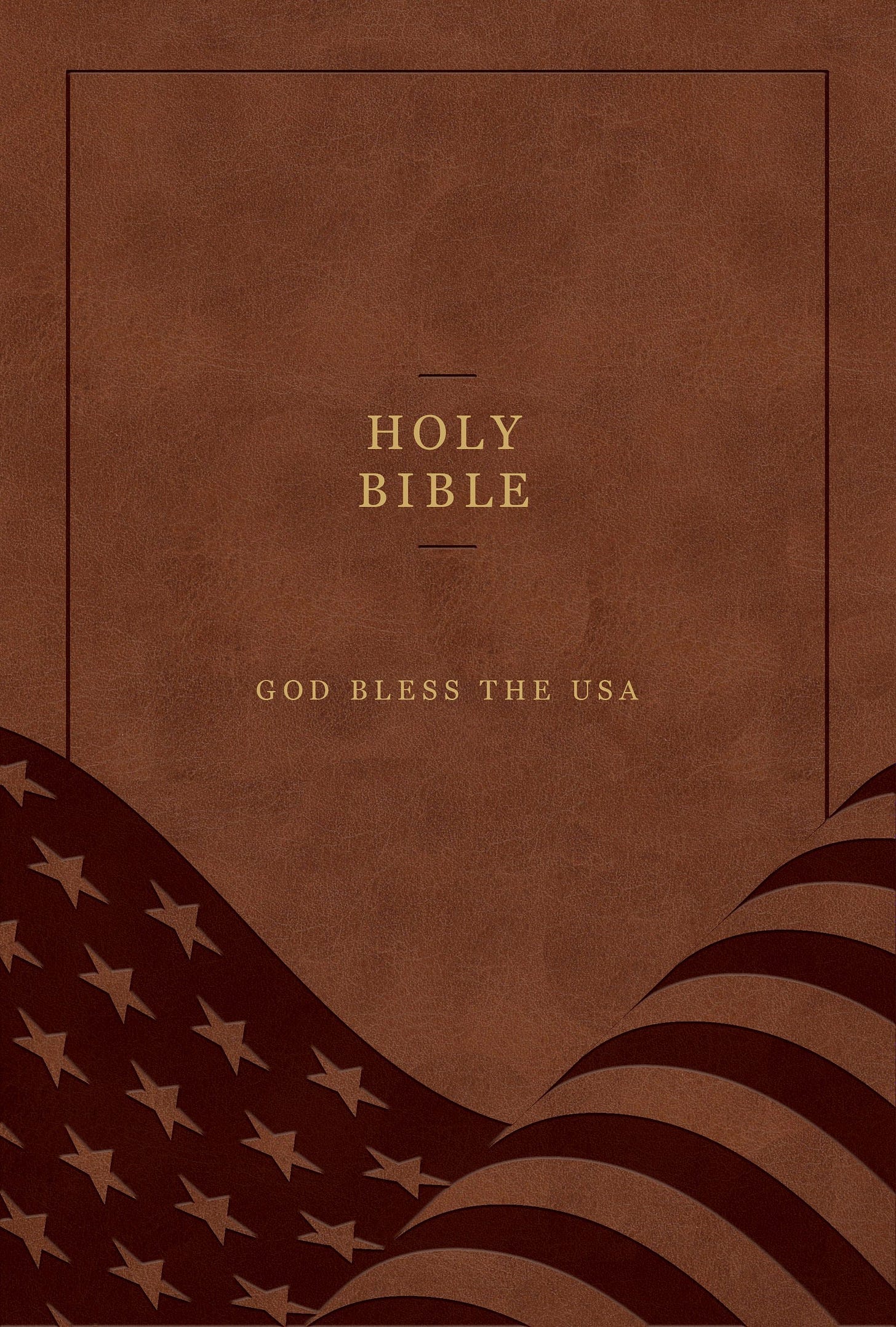Image of brown leather Lee Greenwood 'God Bless the USA Bible' cover