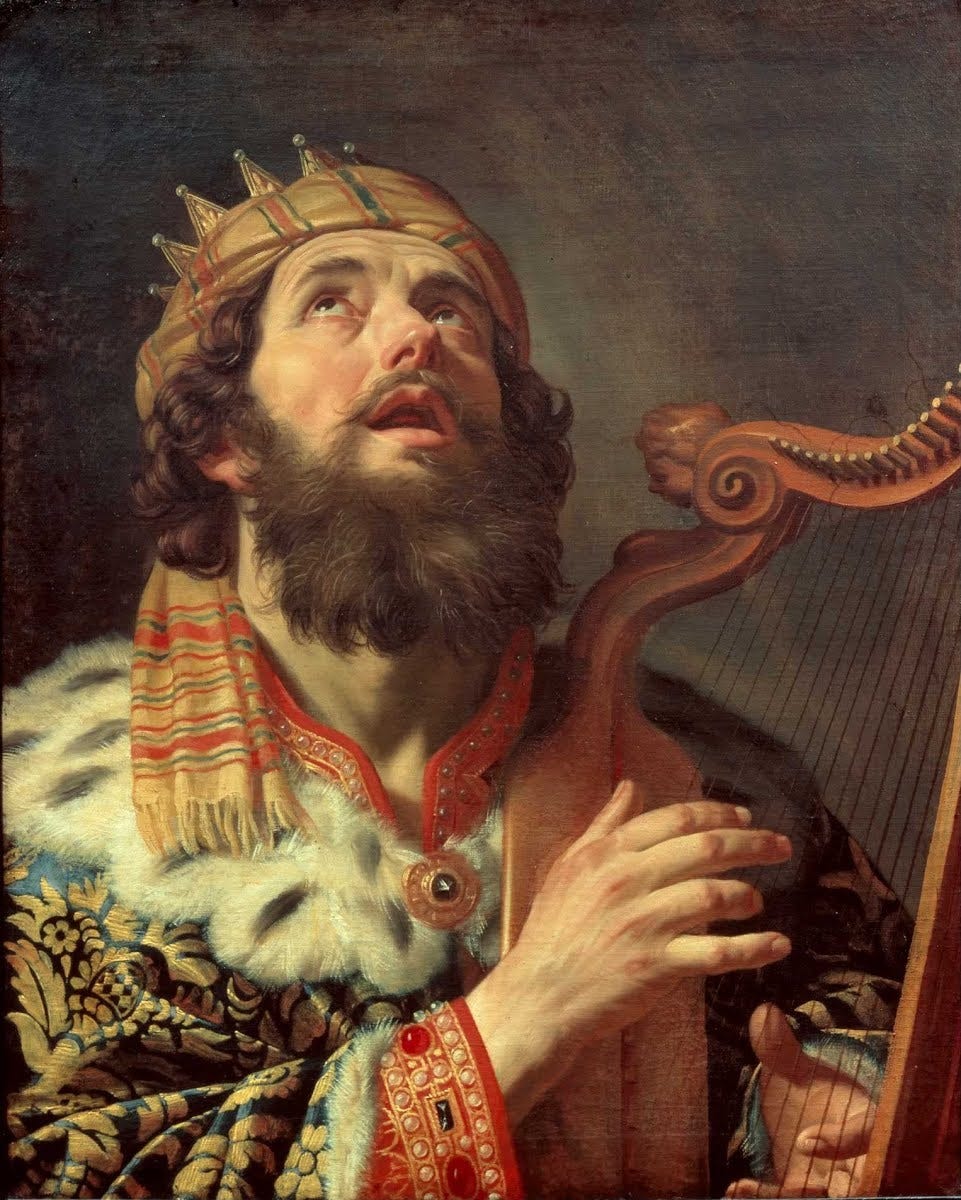 King David Playing the Harp - Gerard van Honthorst — Google Arts & Culture