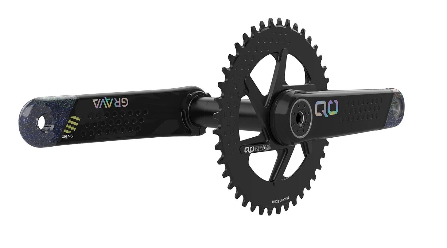 QO brand debut with carbon bicycle cranksets, Grava