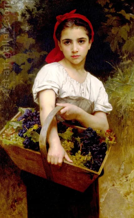 Vendangeuse [The Grape Picker]. The painting by William-Adolphe Bouguereau